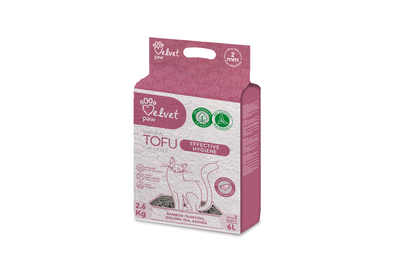 Velvet Paw TOFU cat litter for effective hygiene, with bamboo charcoal, oolong tea and sakura essence 