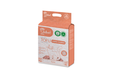 Velvet Paw TOFU litter for long-haired cats, with peach essence 
