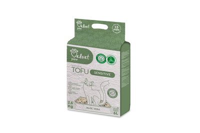 Velvet Paw TOFU litter for sensitive cats, with aloe vera essence 
