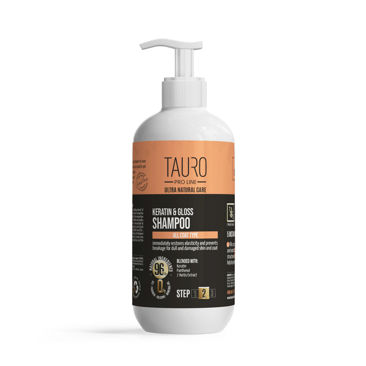 Tauro Pro Line Ultra Natural Care šampūns ar keratīnu suņu un kaķu apmatojumam