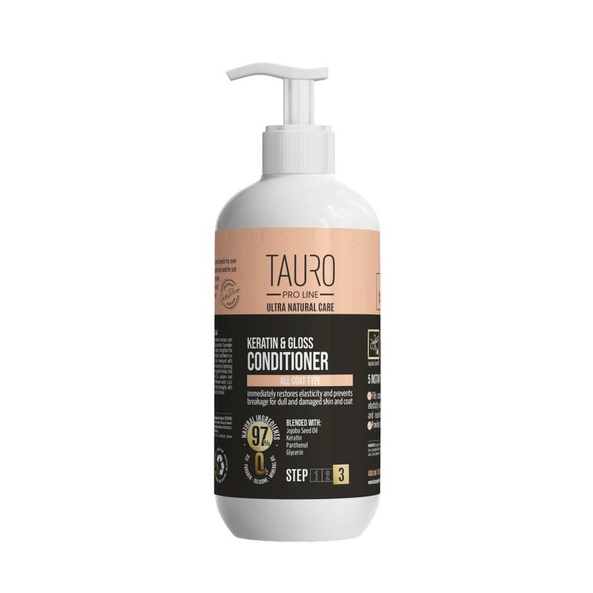 Tauro Pro Line Ultra Natural Care kondicionieris ar keratīnu suņu un kaķu apmatojumam