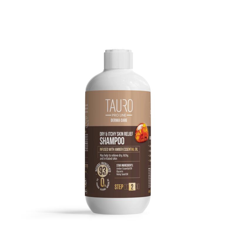 Tauro Pro Line Derma Care Dry & Itchy Skin Relief Shampoo suņiem un kaķiem, sausu un niezošu ādu nomierinošs šampūns suņiem un kaķiem 